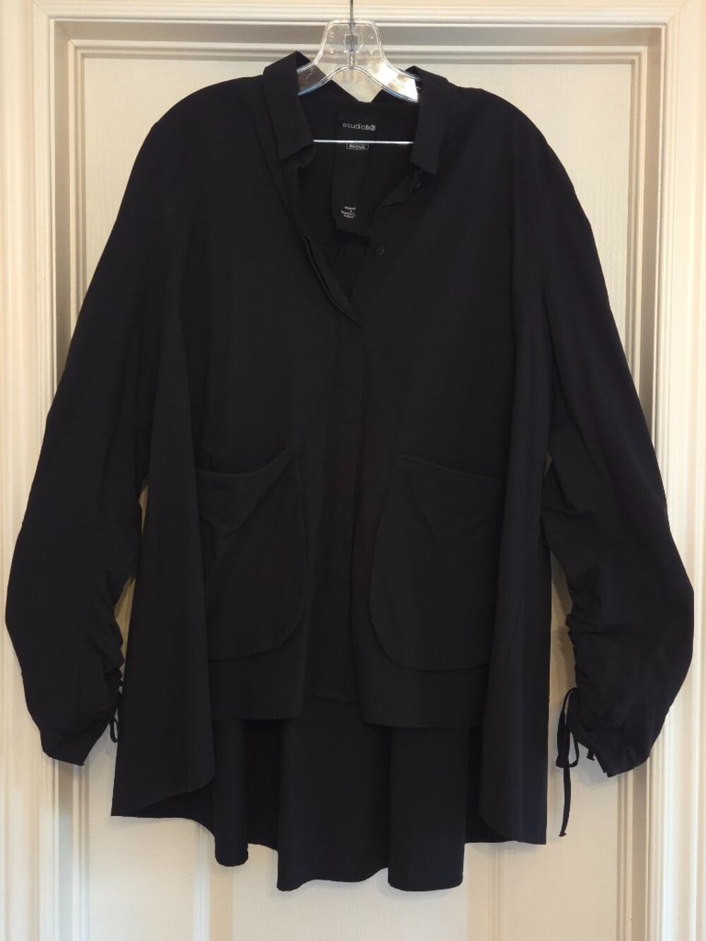 STUDIO B3 BLACK COTTON JACKET, SIZE MEDIUM